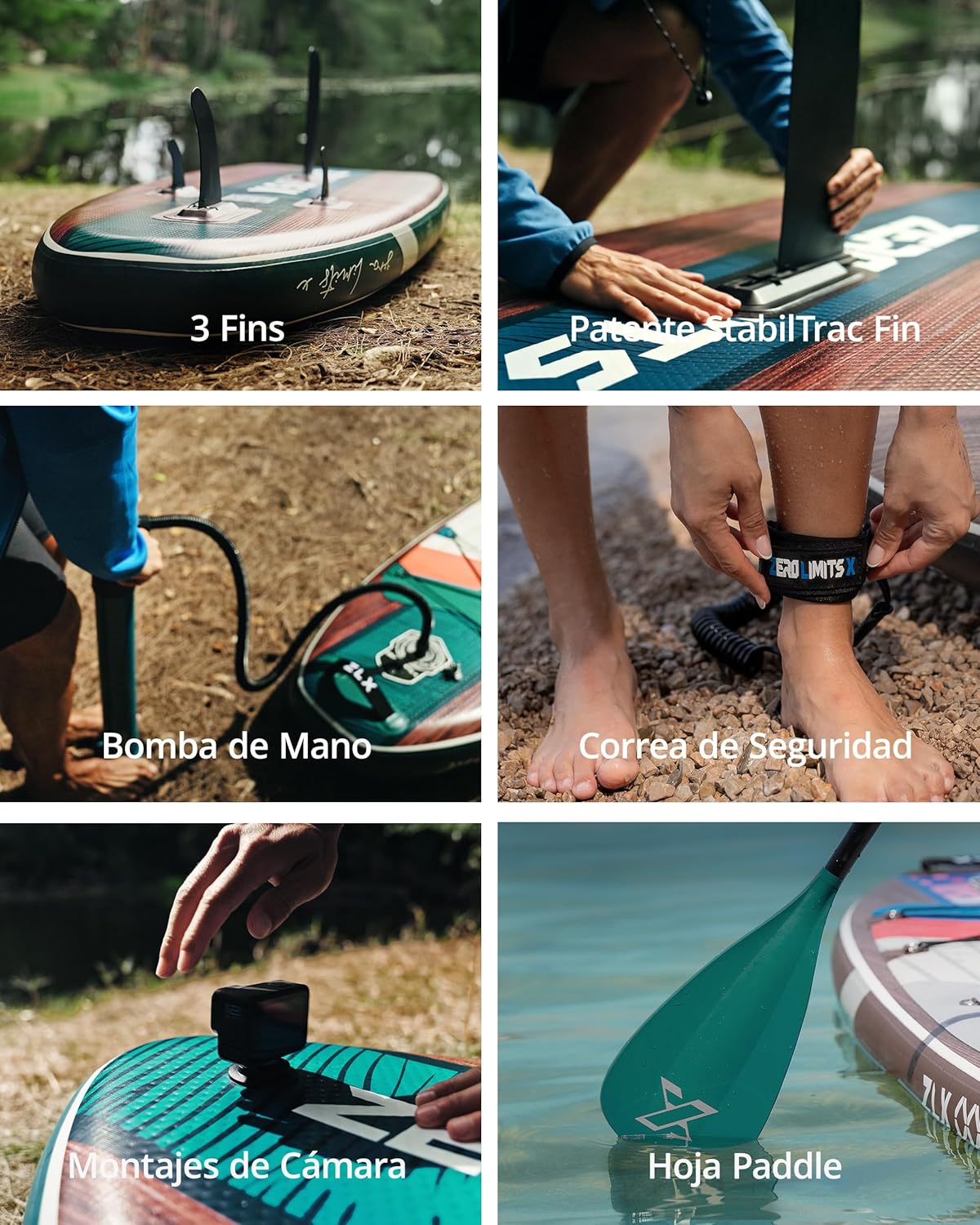 ZLX Tabla de Surf de Remo con Asiento de 320 cm, Inflable, para Adultos, Apta para Principiantes, Amplia y Estable, Antideslizante