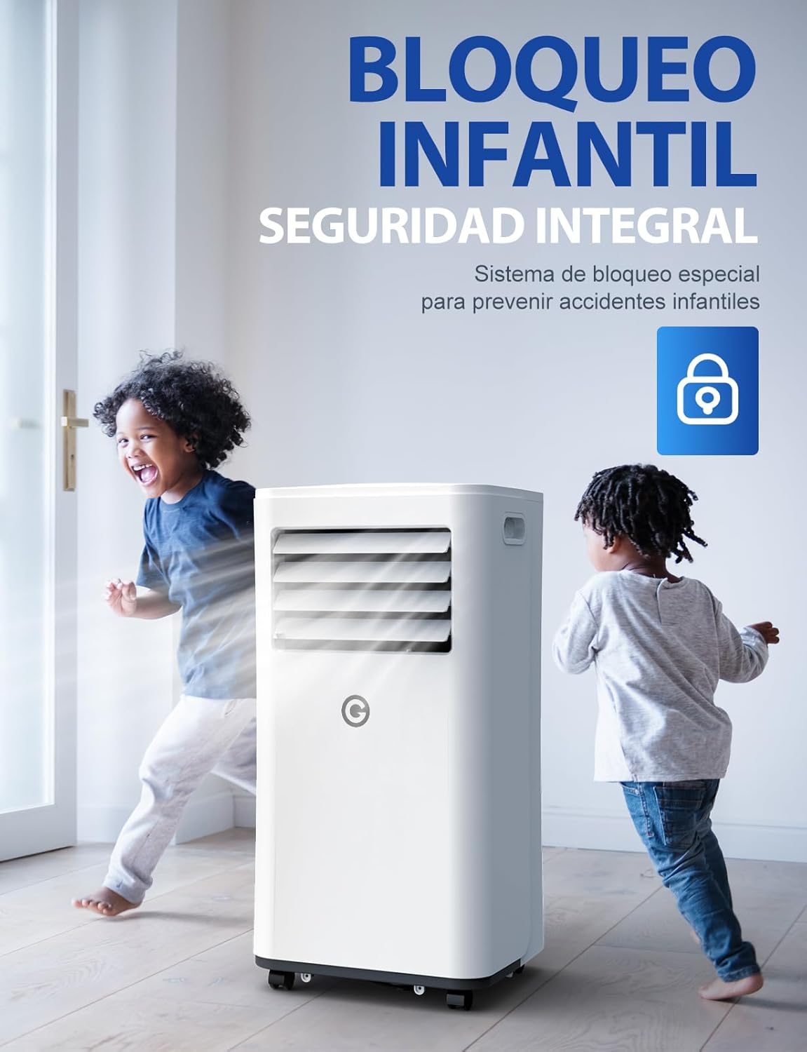 Aire Acondicionado Portátil 9000 BTU, 4 en 1