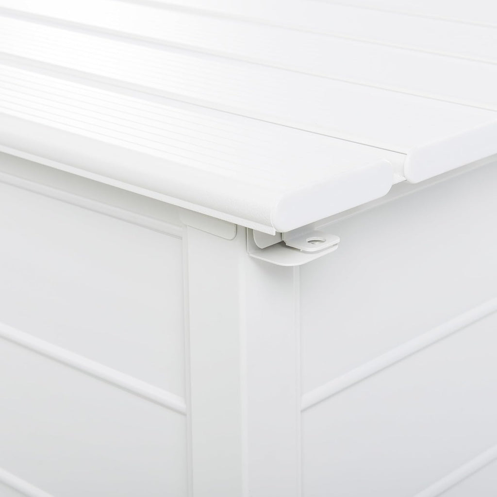 Beliani Arcón para exterior de aluminio mueble de almacenaje de jardín blanco 113 x 50 cm Campalto