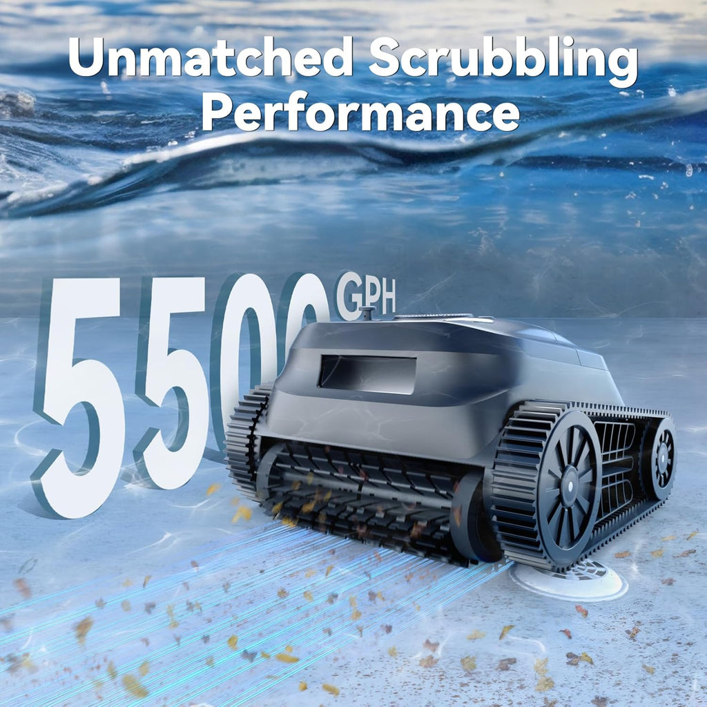 X5 Robot Piscina Limpiafondos y Paredes, Planificación Inteligente, Autonomía de 180 Min, 4 Modos, Smart Precision Docking™, Limpiafondos Piscina Automatico para Piscinas de hasta 300 m²