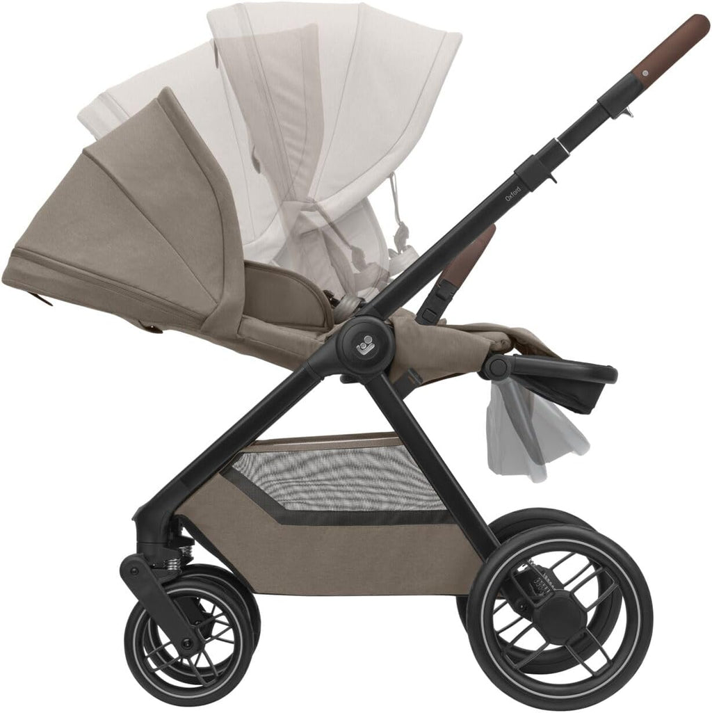Maxi-Cosi Oxford Cochecito, 0-4 años, 0-22 kg, Plegado compacto, Asiento espacioso, reclinación ergonómica, Suspensión de última generación, 3 reclinaciones, 10 kg Amplia cesta, Twillic Truffle