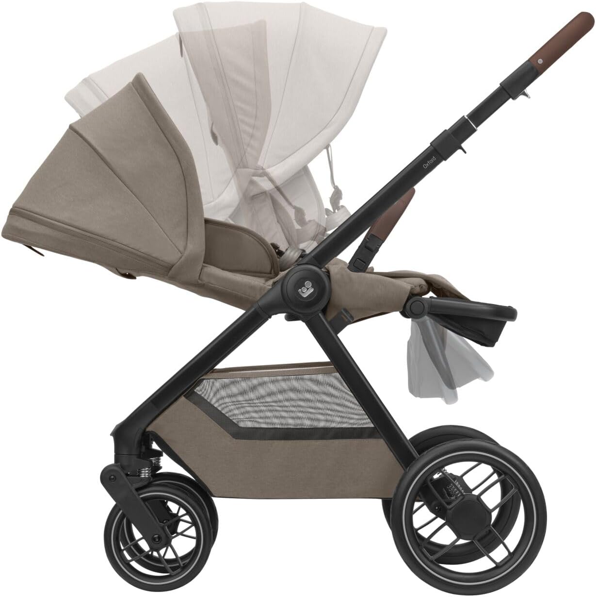 Maxi-Cosi Oxford Cochecito, 0-4 años, 0-22 kg, Plegado compacto, Asiento espacioso, reclinación ergonómica, Suspensión de última generación, 3 reclinaciones, 10 kg Amplia cesta, Twillic Truffle
