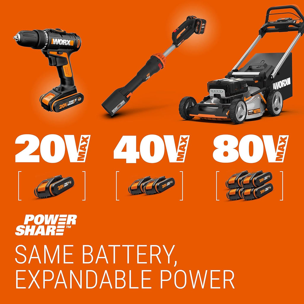 WORX WG584E Soplador de Hojas 40V (220V) 145km/h, 40 V