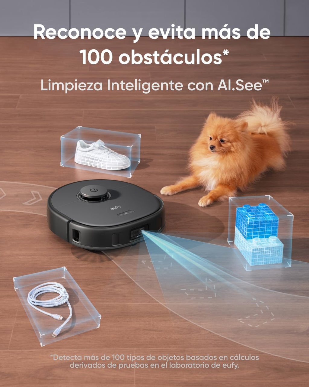 eufy X10 Pro Omni Robot Aspirador con Base Autovaciado y Mopas Giratorias, Mopa Doble con Elevación Automática de 12 mm, Detección de Alfombras, Antiobstáculos AI, Lavado y Secado automático, Negro