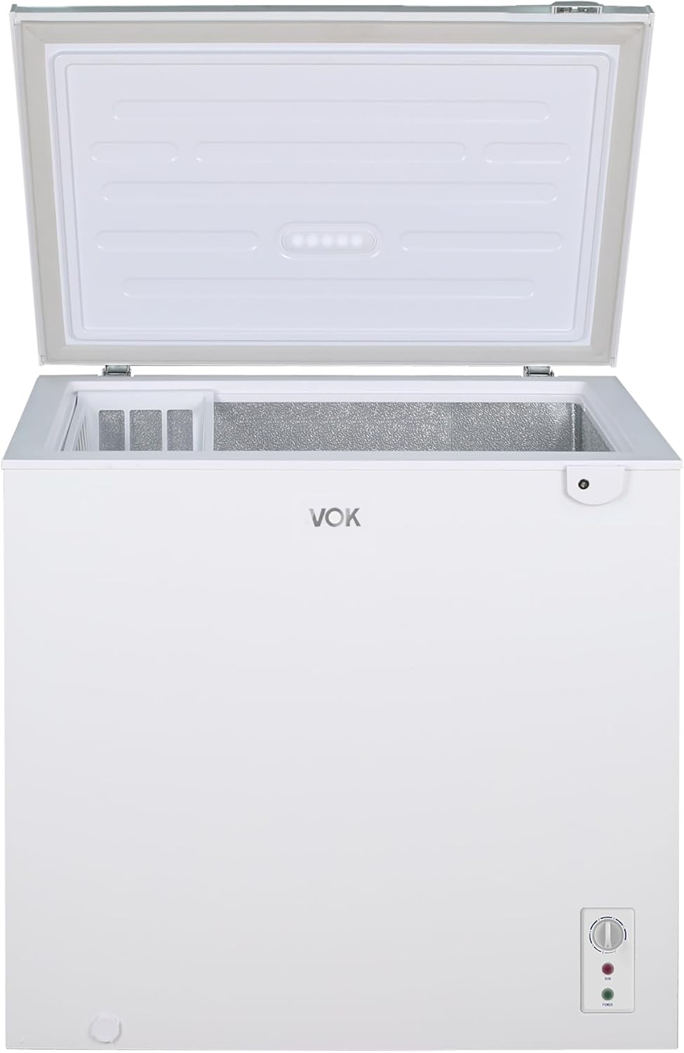 VOK Congelador Horizontal 194 L Ancho 81,8 cm - Función Dual, Congelación Rápida, Luz LED, Bloqueo de Seguridad, Autonomía de 23 h, Blanco