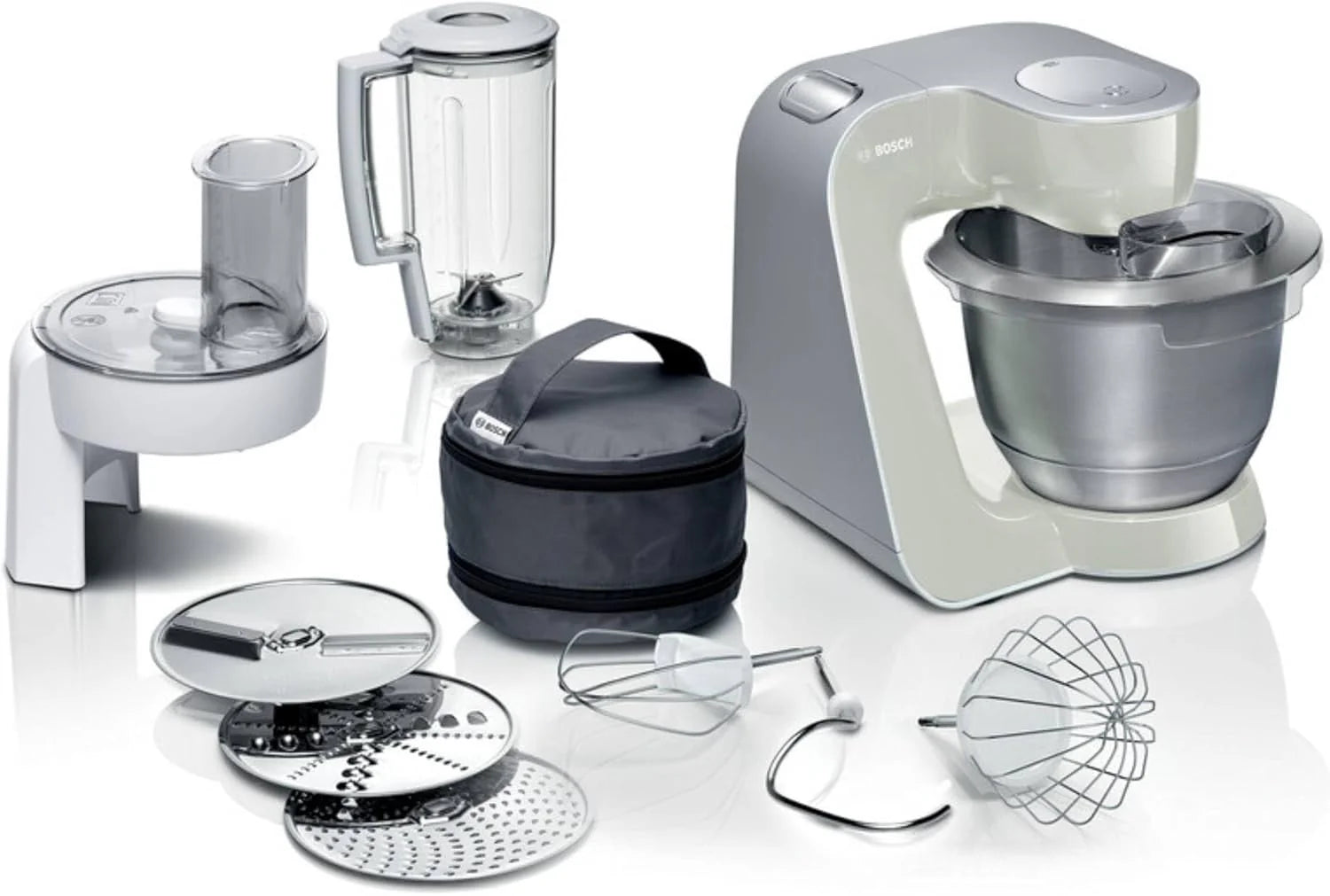 Bosch - Food Processor, 1000 W, 7 Speeds + Pulse Function, Red, MUM58720
