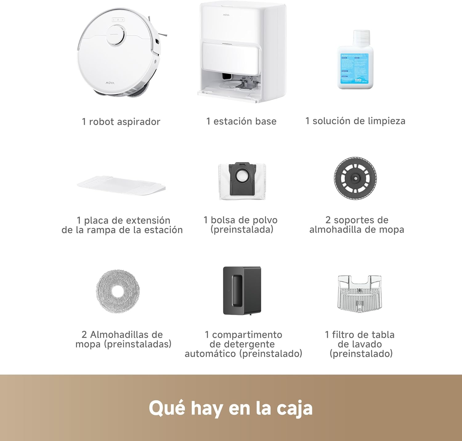 Mova P50Pro Ultra Robot Fregasuelos y Aspirador, 19.000 Pa Autovaciado y Autolimpieza con Agua Caliente a 75℃, Mopa Extensible, Navegación LDS+IA RGB, Evita Obstáculos, Deal para Pelo Mascota y Alfom