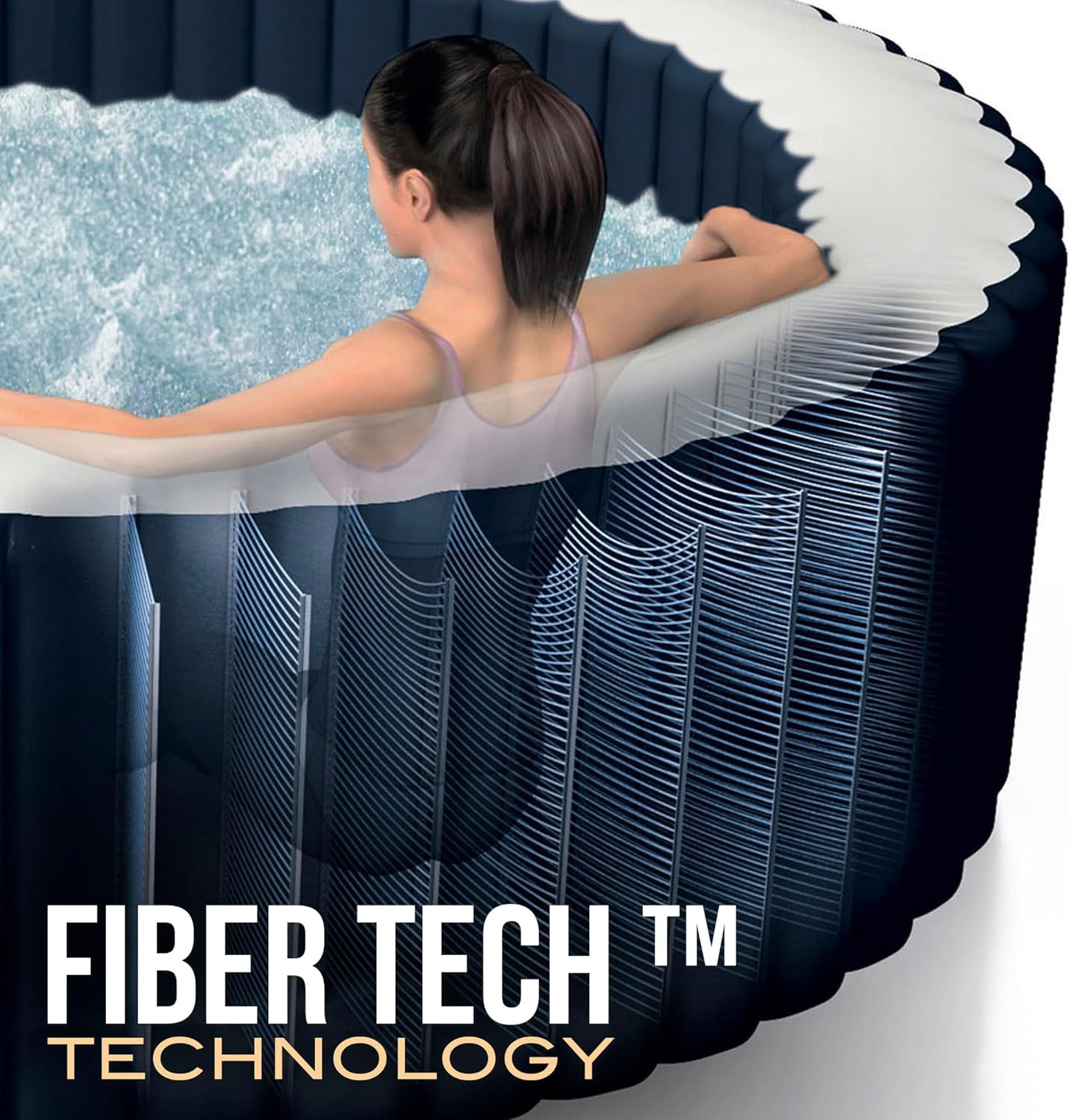 Intex SPA Hinchable 4 Personas Bubble Massage Navy (55084)