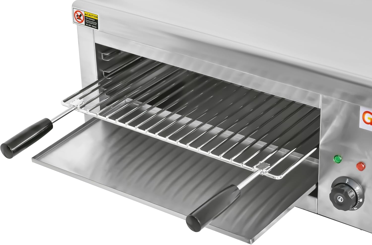 Salamandra Profesional Eléctrica 2000 W – Acero Inoxidable 18/10 – Temporizador 30 min – 50-300 °C – Uso Industrial Hostelería