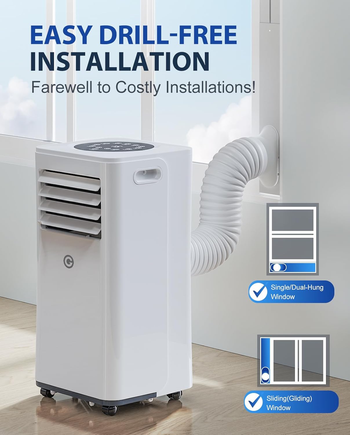 Aire Acondicionado Portátil 9000 BTU, 4 en 1