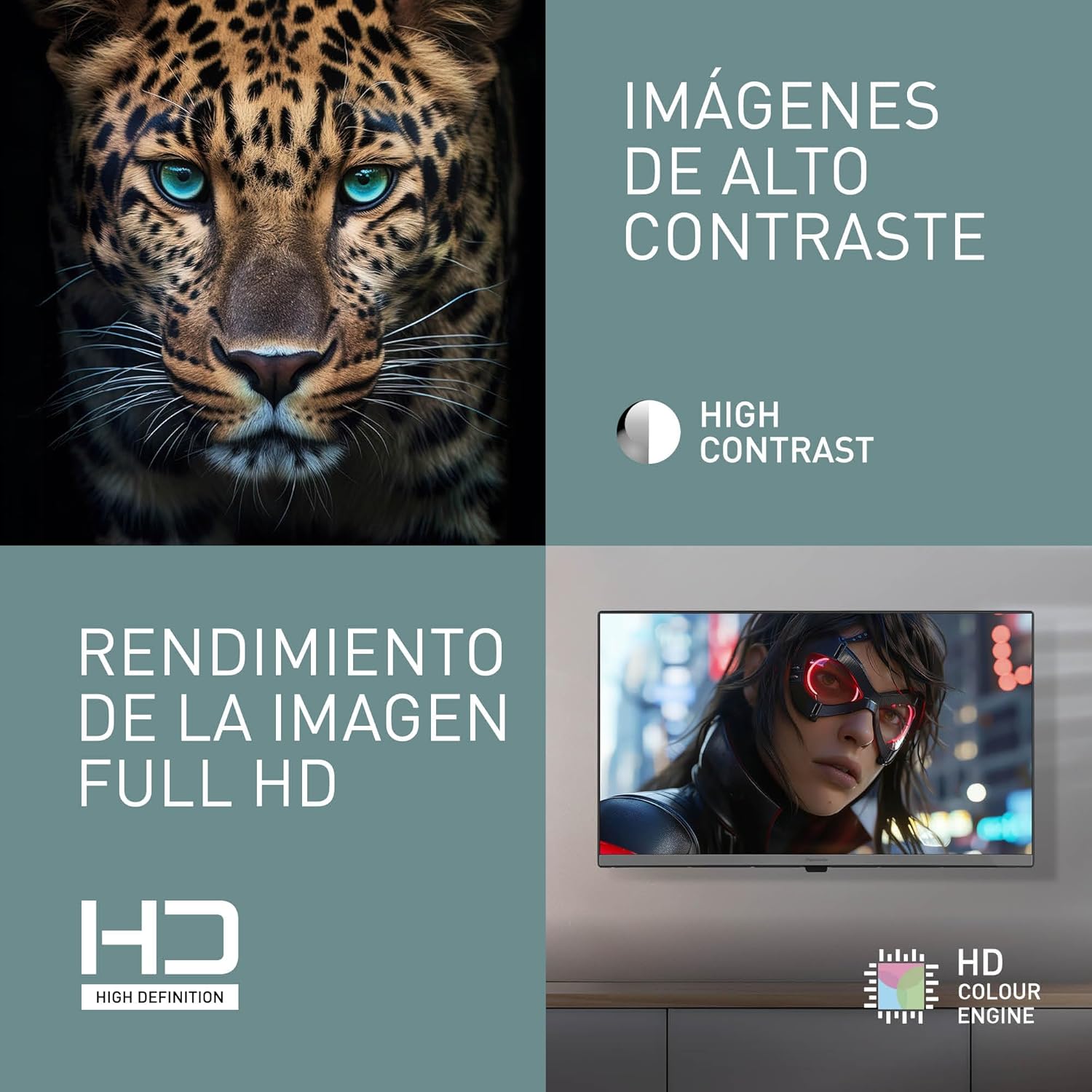 Panasonic TB-24S40AEZ, Serie S40 24 Pulgadas HD LED Smart TV, 2024, TiVo, Control De Voz Google y Alexa, Modo De Juego, Reproductor Multimedia, HDR, HDMI, WLAN, Experiencia Visual Excepcional