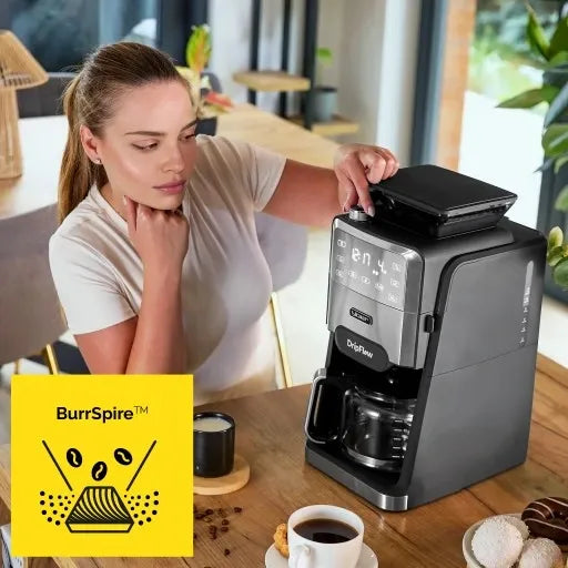 Ekspres przelewowy do kawy z Młynkiem żarnowym Yoer 1520W 1,5L +Programator
