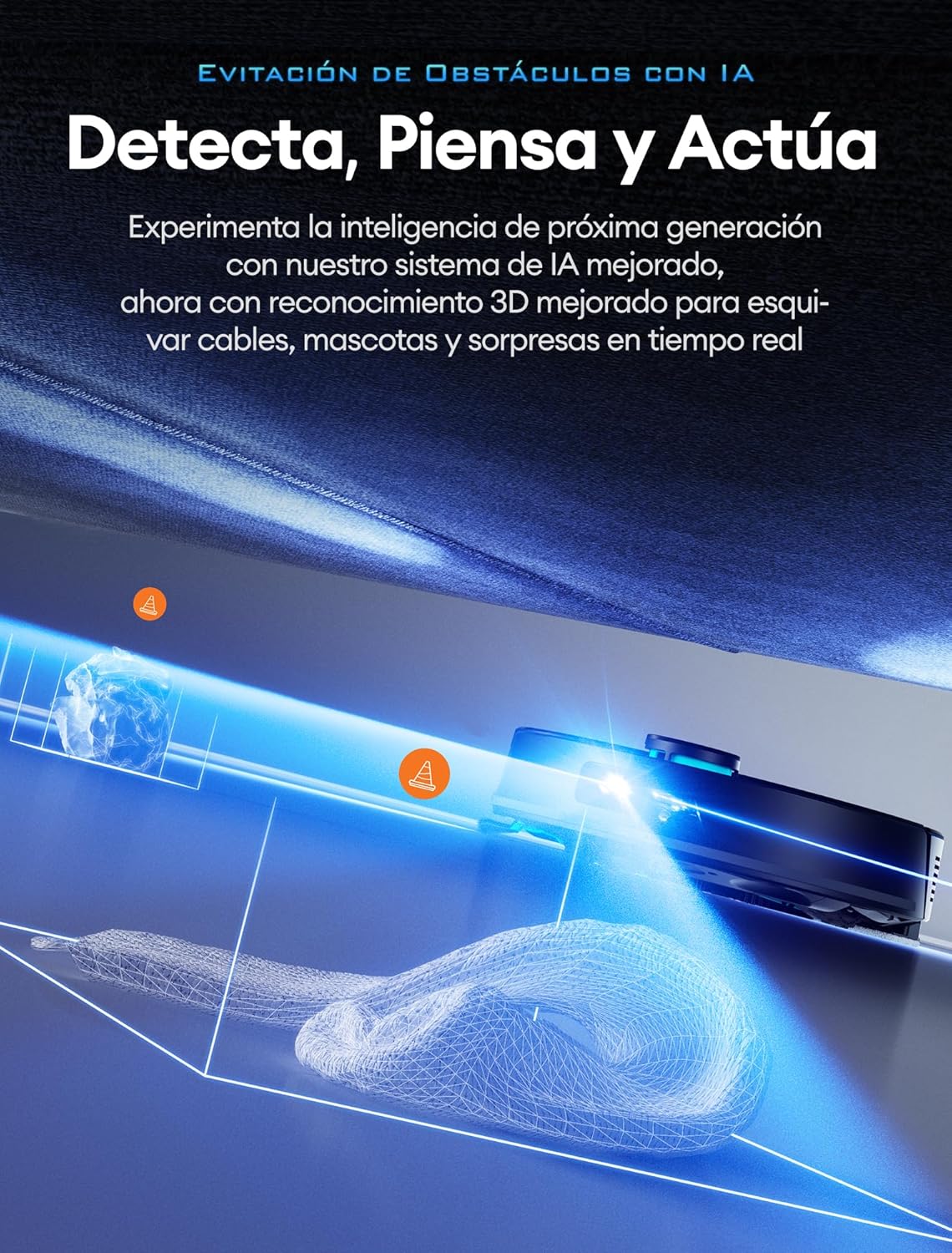 Ultenic T20 Pro Robot Aspirador Autovaciado, Evitación Mejorada, Sistema Dual Láser (Frontal + LDS) Evita Cables, Bajos, 8000Pa, 200m², Control por Voz y App, Alexa, Google Home