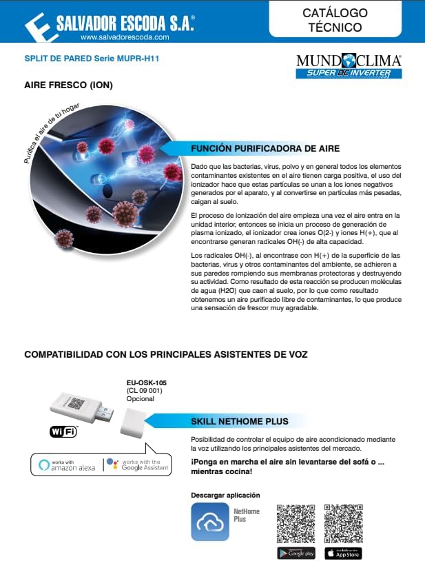 EFIMARKET - MUNDOCLIMA MUPR-12-H11 - Aire Acondicionado 3500W