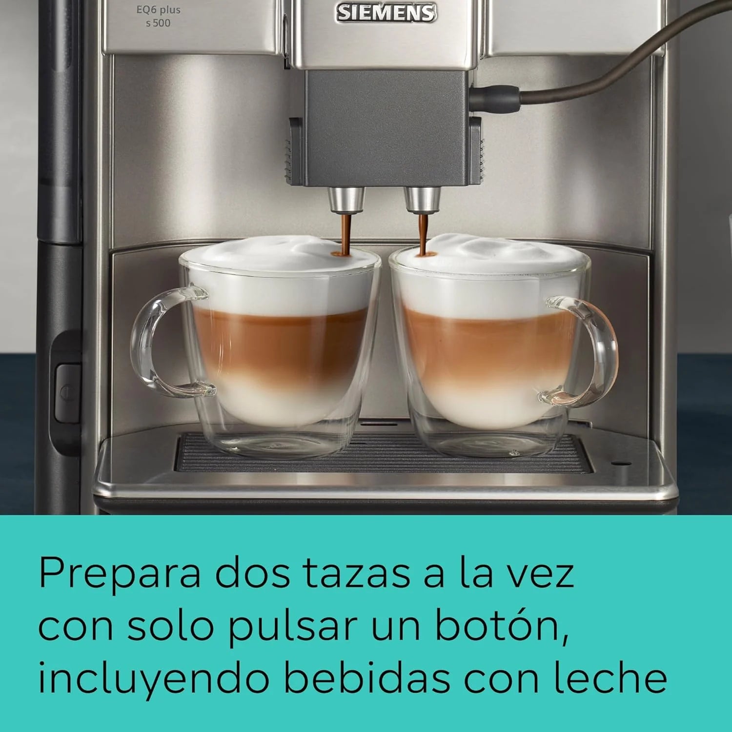 Siemens - Superautomatic coffee maker, EQ6 plus s500, aromaDouble Shot, autoMilk Clean, ceramDrive, Display CoffeeSelect, Black/Inox, TE655203RW