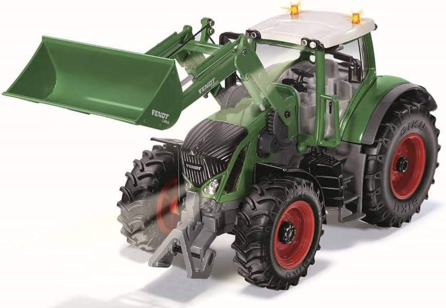 siku 6796, Tractor Fendt 933 Vario con cargador frontal, Verde, Metal/Plástico, 1:32, Teledirigido, Incl. mando a distancia bluetooth y accesorios, Control posible mediante app móvil