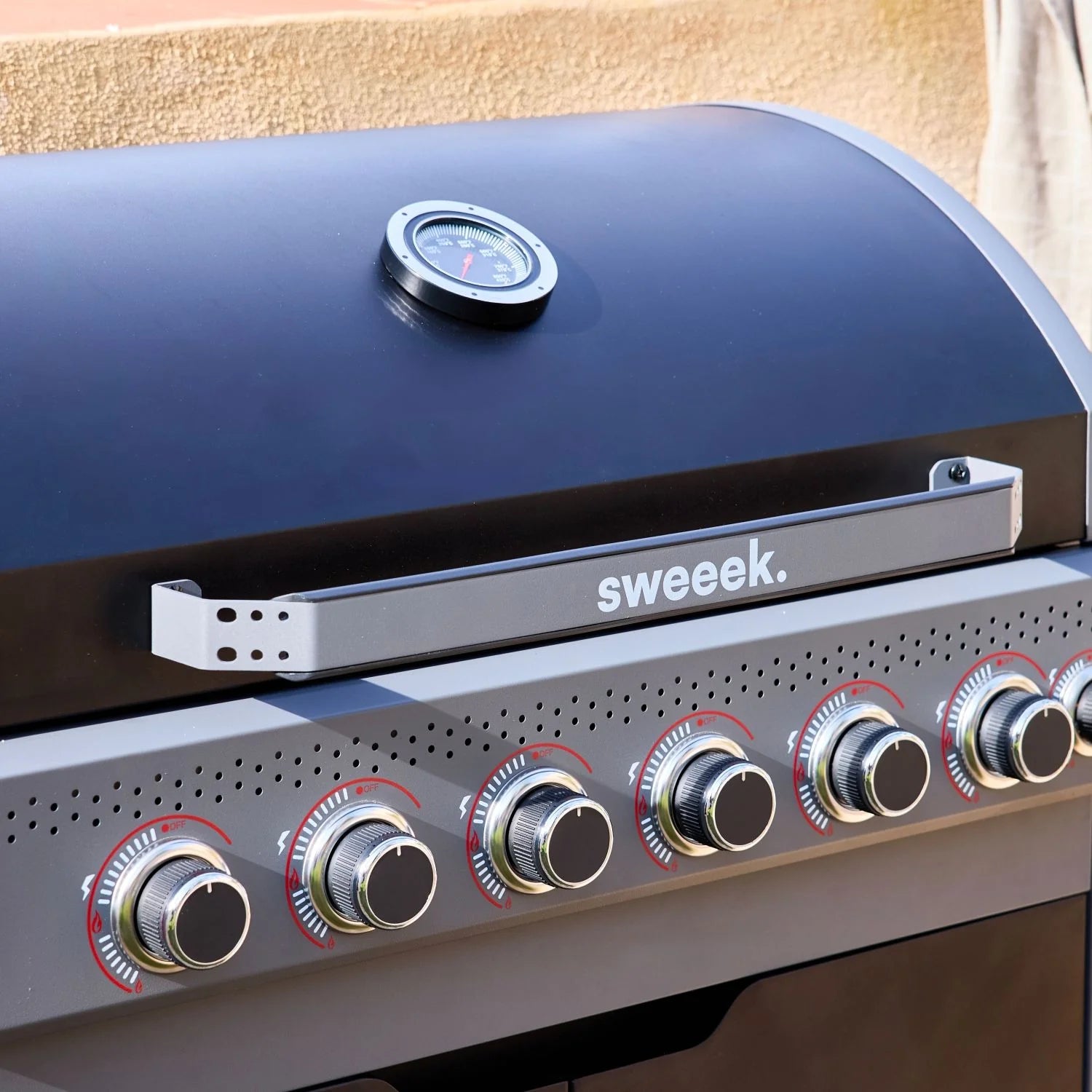 Barbacoa De Gas Edmond Negra - 6 Quemadores + 1 Fuego Lateral | Sweeek