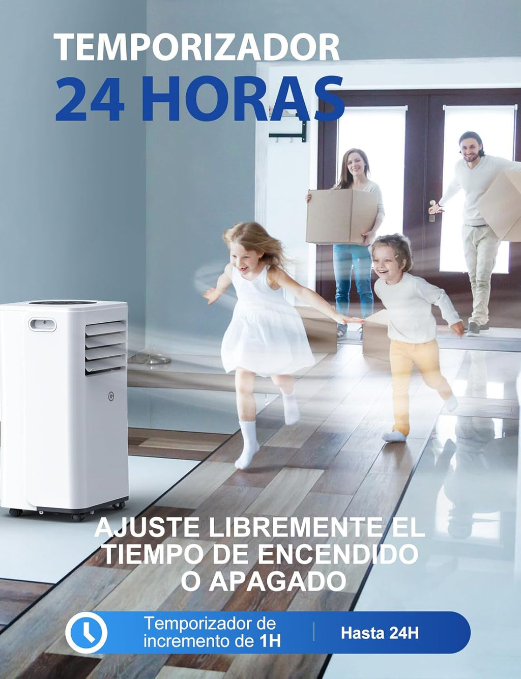 Aire Acondicionado Portátil 9000 BTU, 4 en 1
