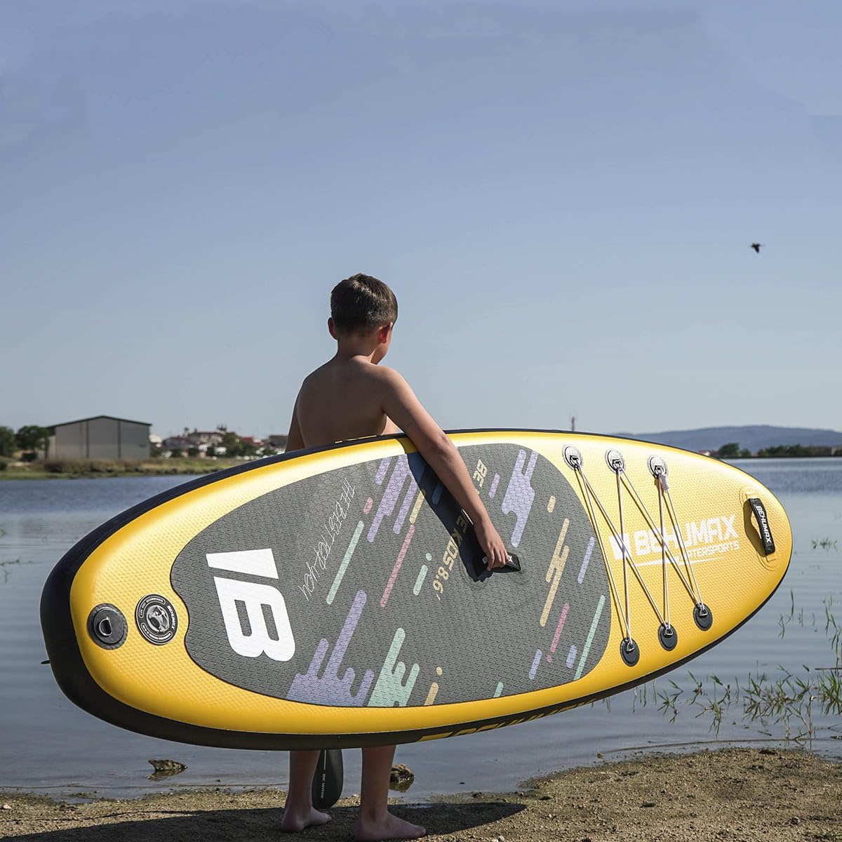 BEHUMAX - Tabla Paddle Surf Hinchable Be Wave Kids 8.6" Superficie Antideslizante,Pala de Remo Desmontable, 260 x 76 x 15 cm, 15 PSI, Kit Especial de Accesorios