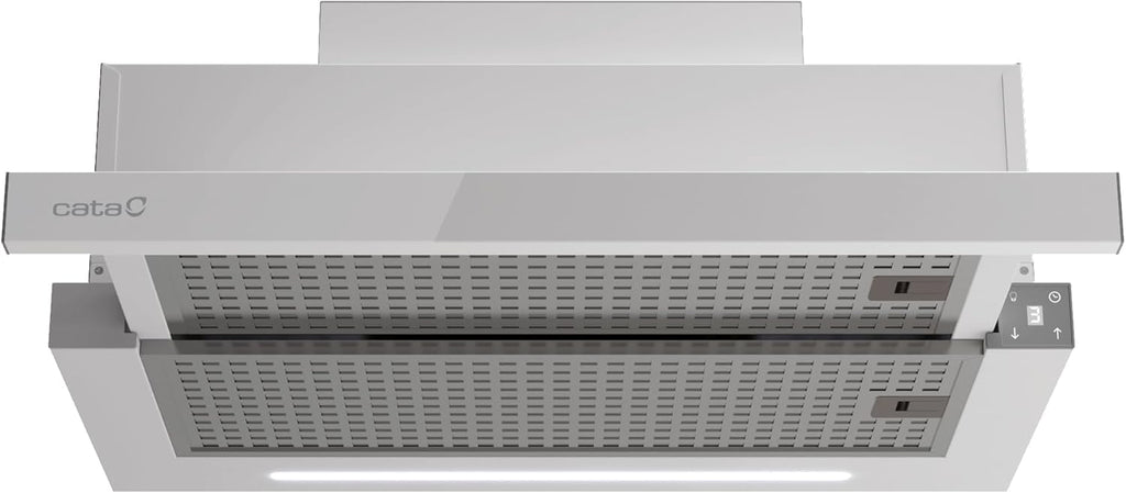 Cata Campana Extractora TFH 6830 GWH 6 Niveles de Extracción Panel de Control Táctil Nivel Sonoro 46 db Motor Extra Silencioso Iluminación LED Interior Blindado Fácil Limpieza Ancho 60 cm Color Blanco