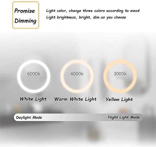 Espejo LED Grande para Baño - Espejo de Pared de Media Luna sin Marco con Interruptor Táctil - Moderno para Dormitorio y Entrada de Sala de Estar (Color: Corte Derecho)