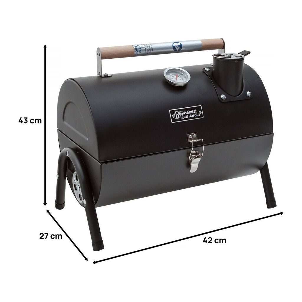 Barbacoa De Carbón Portátil "capitán" - 42 X 27 X 43 Cm - Negro