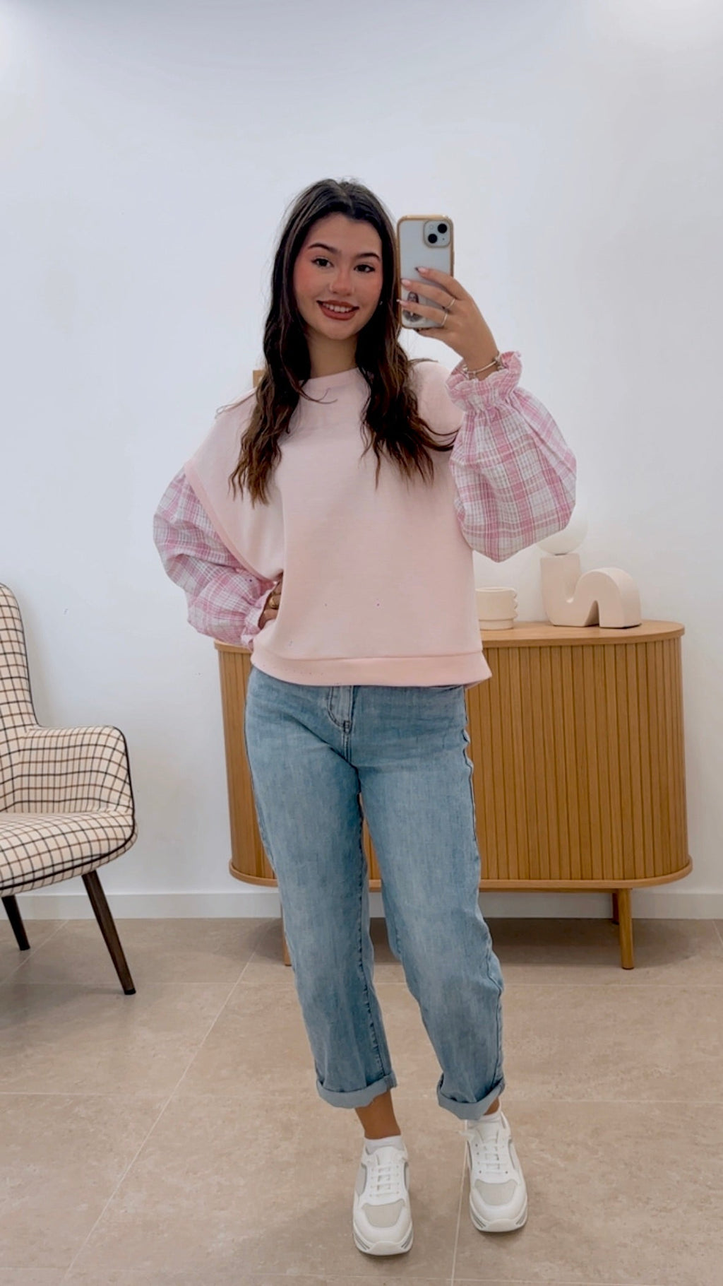 SUDADERA MANGA VICHY