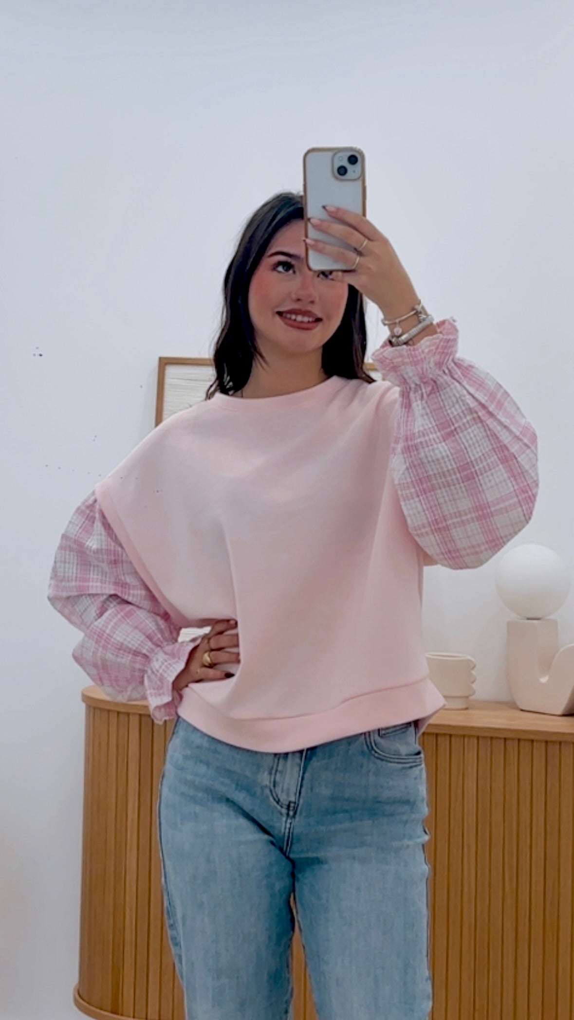 SUDADERA MANGA VICHY