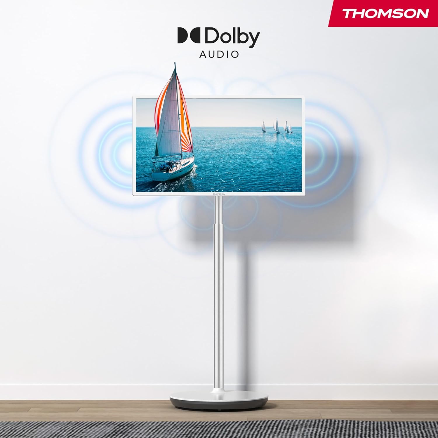 THOMSON 32 Pulgadas (81 cm) Go TV, Televisor Android Portátil – HD Ready (1366x768), Control por Voz, Bluetooth 5.1, Wi-Fi, Función de Punto de Acceso, hasta 4 Horas de Autonomía - 32HA4M44