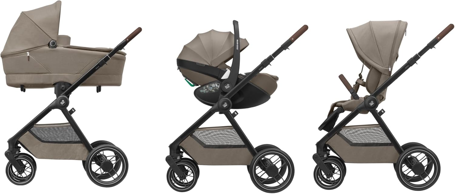 Maxi-Cosi Oxford Cochecito, 0-4 años, 0-22 kg, Plegado compacto, Asiento espacioso, reclinación ergonómica, Suspensión de última generación, 3 reclinaciones, 10 kg Amplia cesta, Twillic Truffle