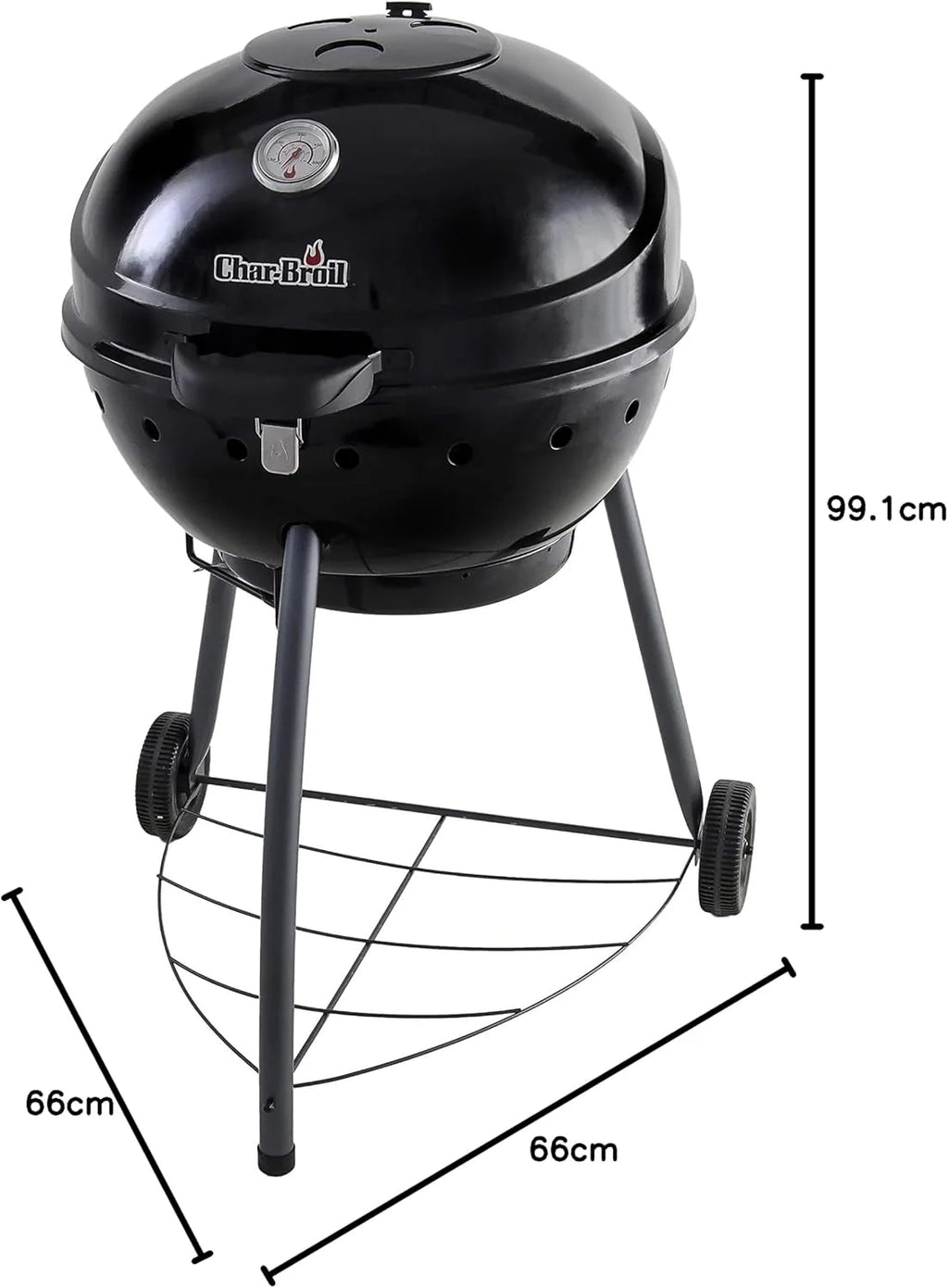 Char-Broil Kettleman Charcoal Barbecue - Kettle Charcoal Grill, TRU-Infrared Technology, Removable Ash Tray - Optimal for Outdoor, Garden & Patio Cooking