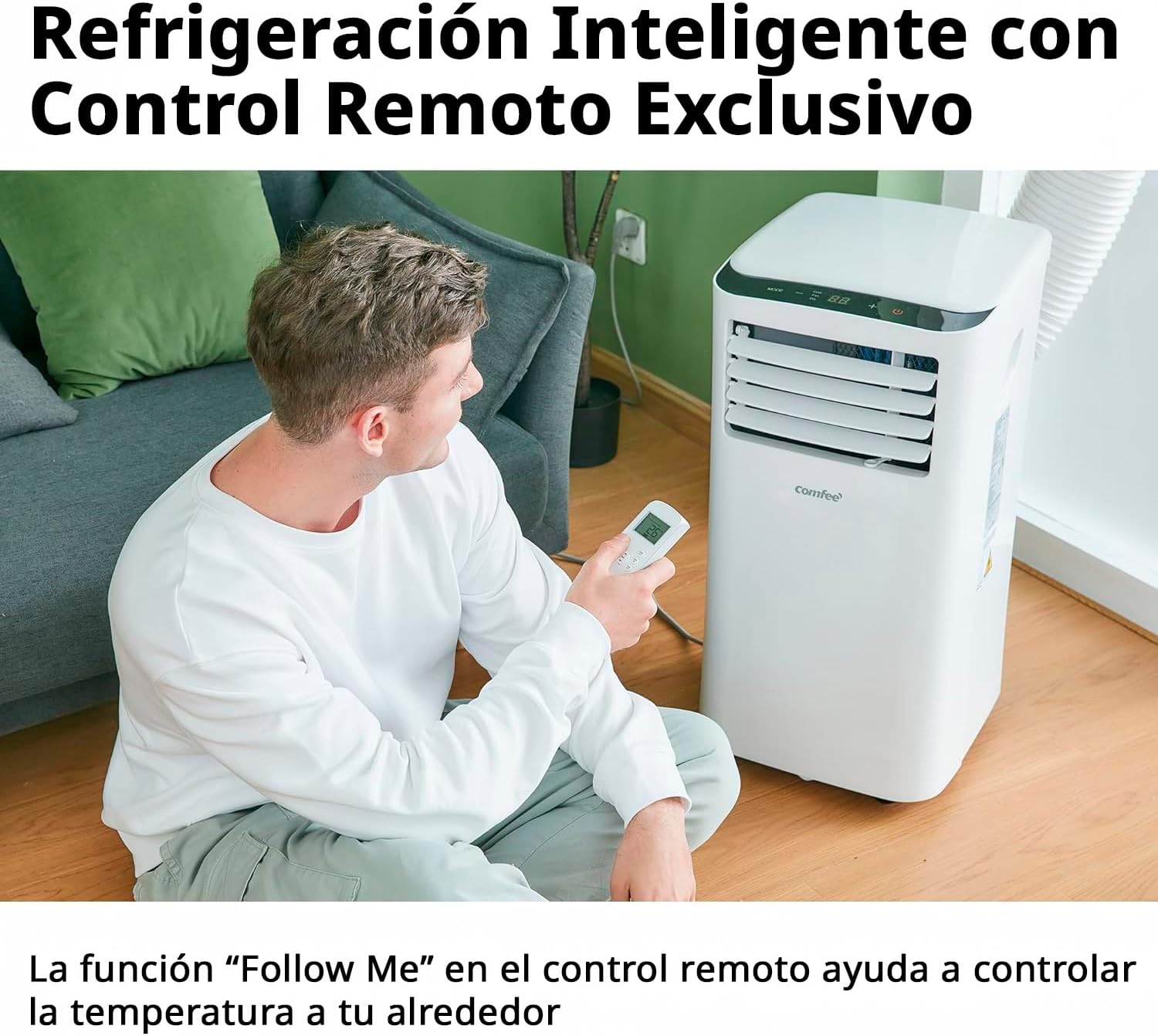 COMFEE Pingüino Aire Acondicionado Portátil 8000 BTU / 2000 Frigorías – Climatizador sin unidad exterior – Enfriador Silencioso Bajo Consumo con Kit de Ventana | 3x1 Refrigera, Ventila y Deshumidifica