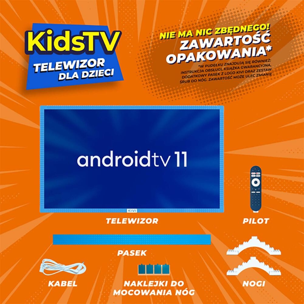 Telewizor dla dzieci 32” KIVI KidsTV, LED, Full HD, niebieski
