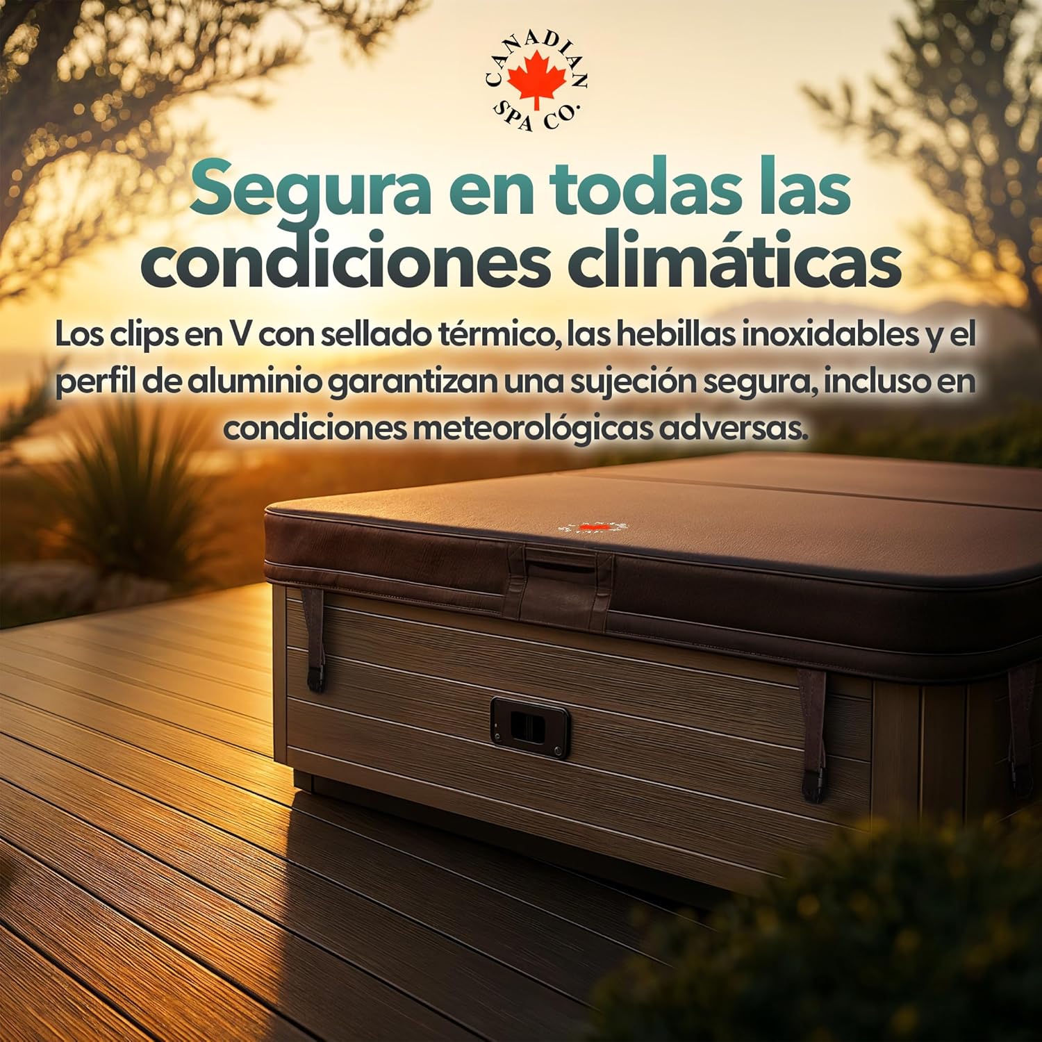 CANADIAN SPA CO. Cubierta Aislante para bañera de hidromasaje, Color marrón, 218 x 218 cm, Disponible en Varios tamaños y Colores