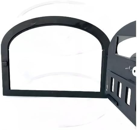 Puerta de horno de leña con vidrio (mediano), negro, chapa de acero - Sor pampa grill cod 23 (grande)