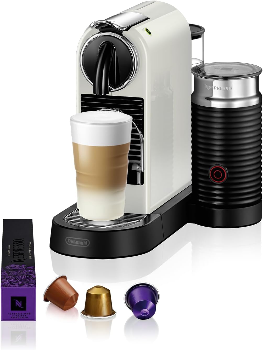 DeLonghi Nespresso Citiz EN267.WAE Cafetera con cápsulas, sistema de extracción especial, 1710 W, 1 L, plástico, Blanco