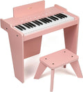 Teclado de Piano para niños, Piano Digital de 37 Teclas, Juguete de Instrumentos de Aprendizaje de música, Piano de Madera para 3 + niñas y niños (Rosa Plus)