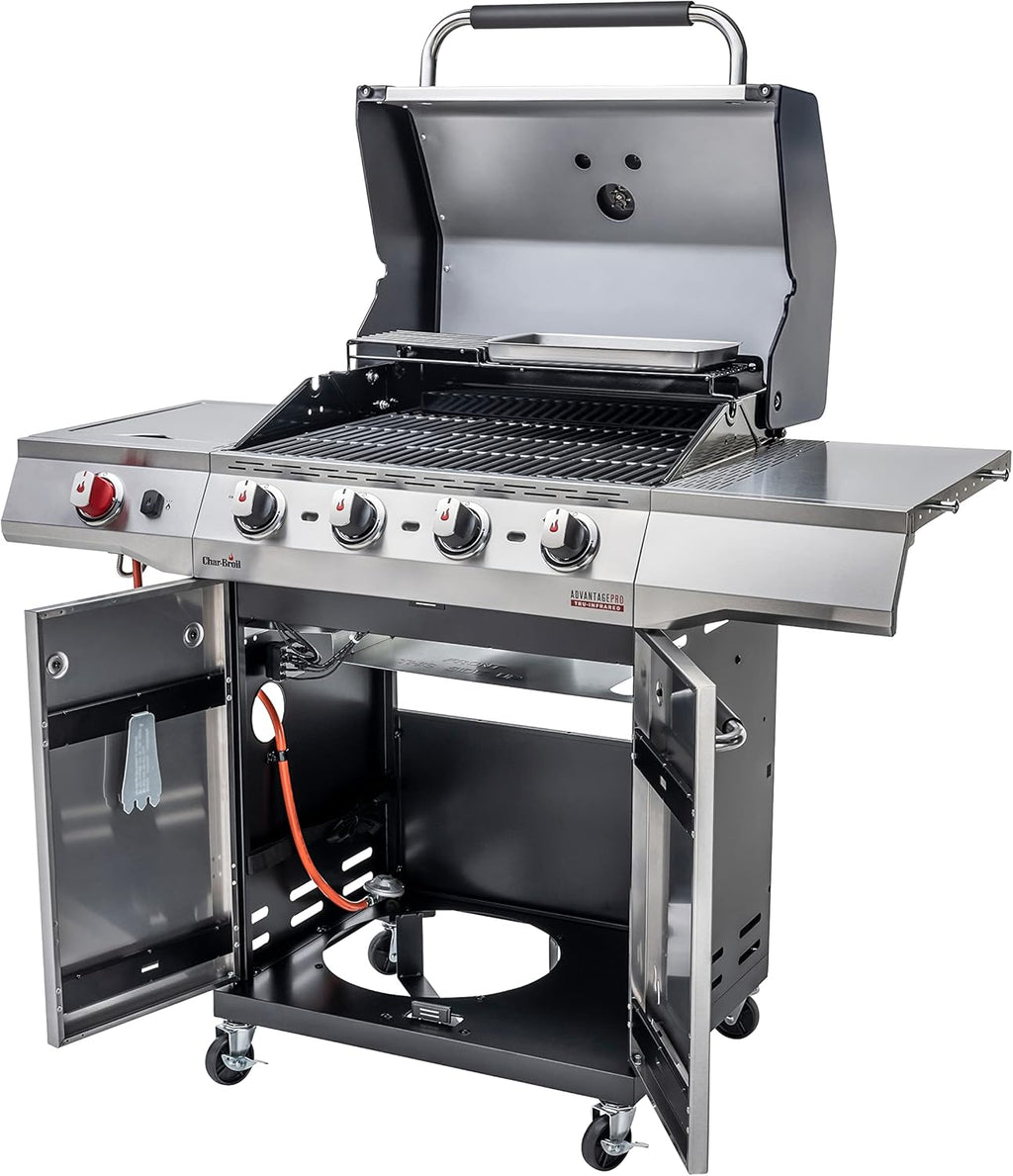 Char-Broil Barbacoa de Gas Advantage PRO S 4 - Barbacoa a gas con 4 quemadores y TRU-Infrared Technology, quemador de alto rendimiento de 900 °C, rejillas de hierro fundido