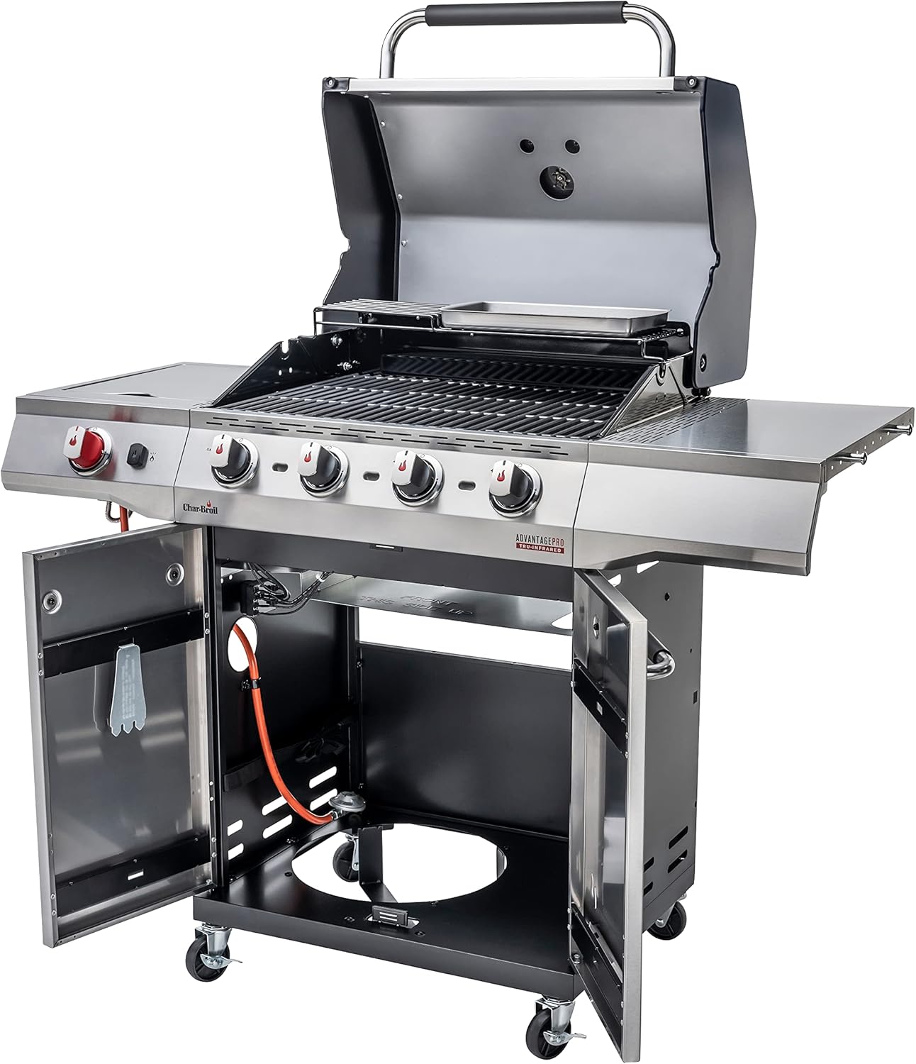 Char-Broil Barbacoa de Gas Advantage PRO S 4 - Barbacoa a gas con 4 quemadores y TRU-Infrared Technology, quemador de alto rendimiento de 900 °C, rejillas de hierro fundido