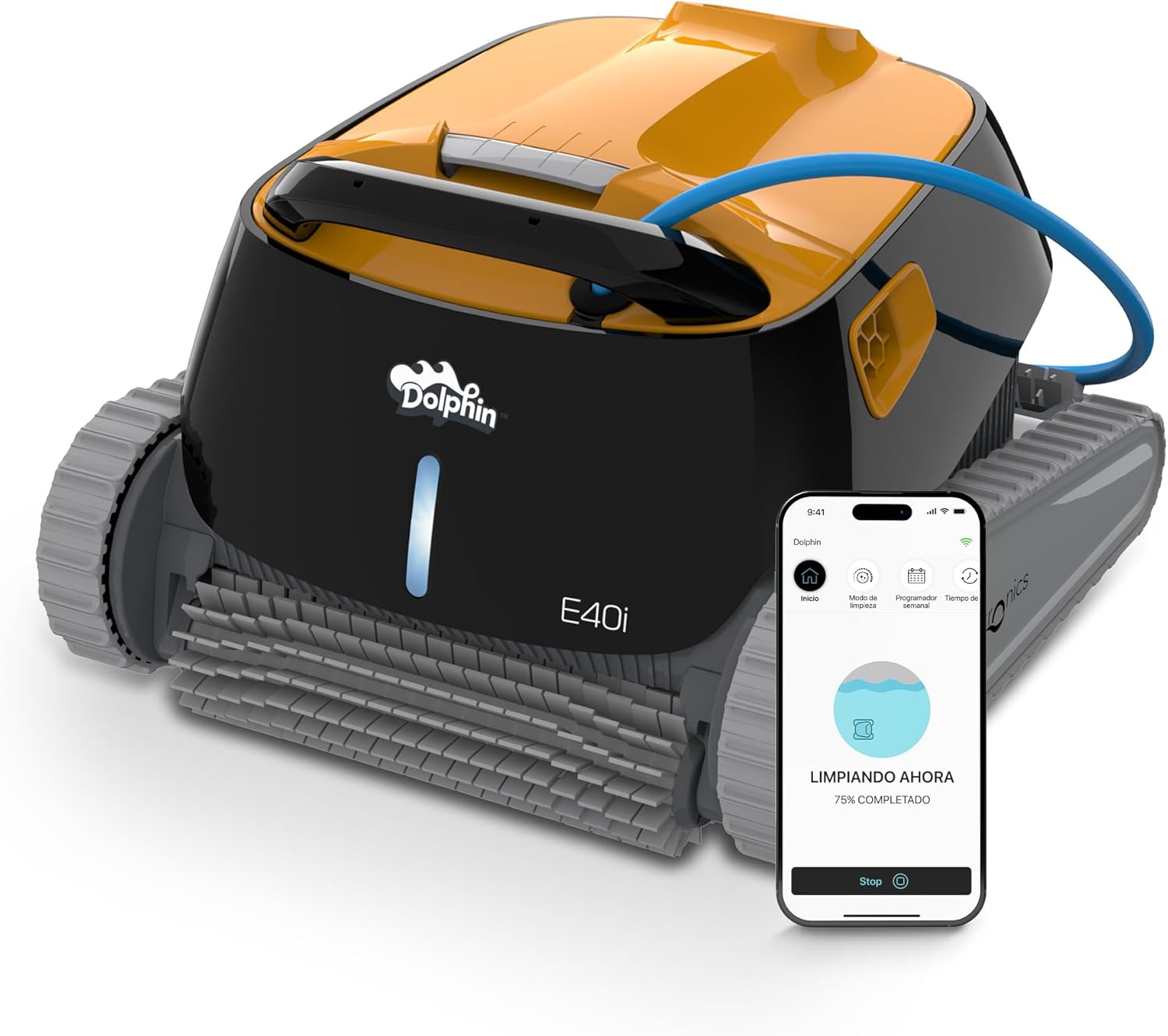 Dolphin E40i Robot limpiafondos automático para Piscinas enterradas de 12m - Limpieza de Fondo, Paredes y línea de flotación - Control por la App