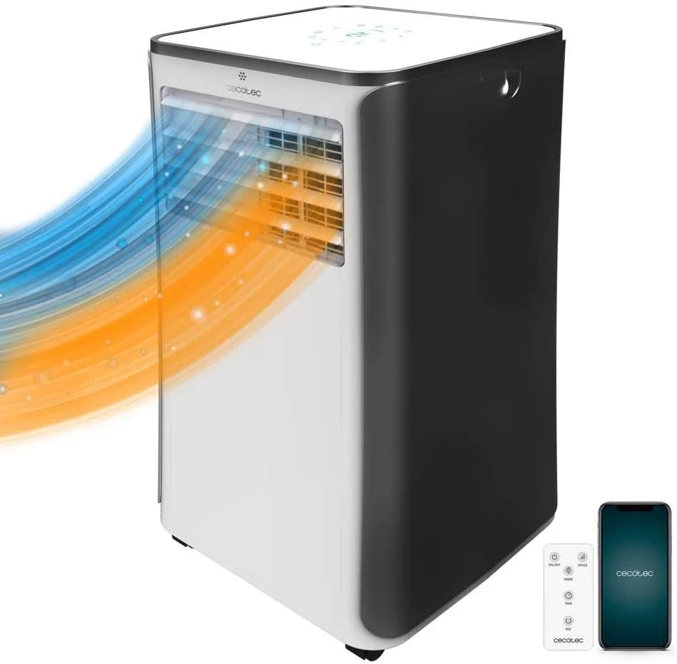 Cecotec ForceClima 9500 Heating Connected Portable Air Conditioner with Remote Control, Wifi and Heat Pump, 9000 BTU, LED Display, 5 Modes, Coverage 20-25 m²