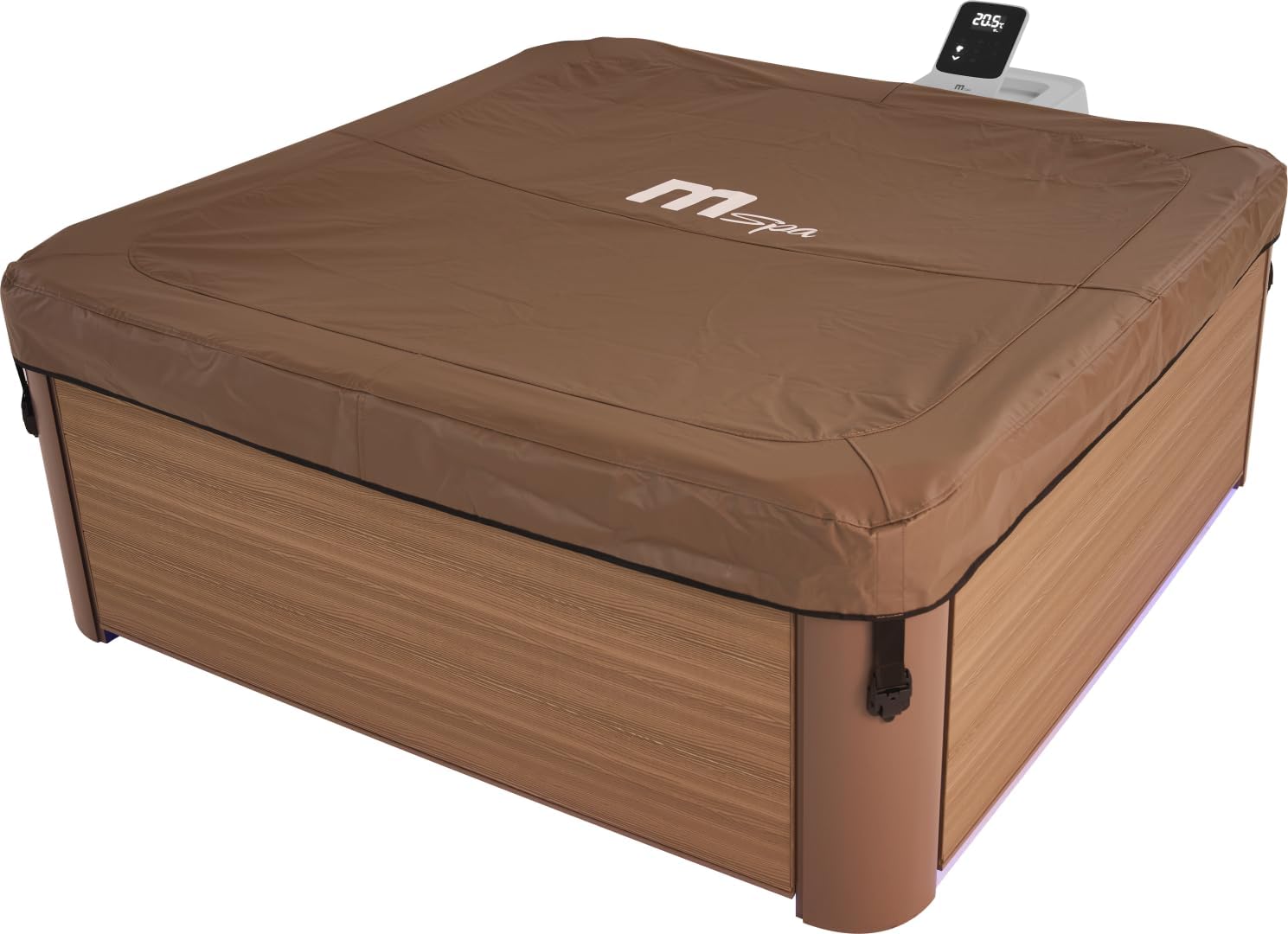 MSPA Whirlpool Oslo Amber – 160 x 160 x 65 cm – Whirlpool Hinchable para 6 Personas con 120 chorros de Masaje, 8 boquillas de hidromasaje, calefacción PTC, luz LED, desinfección de ozono y Cubierta