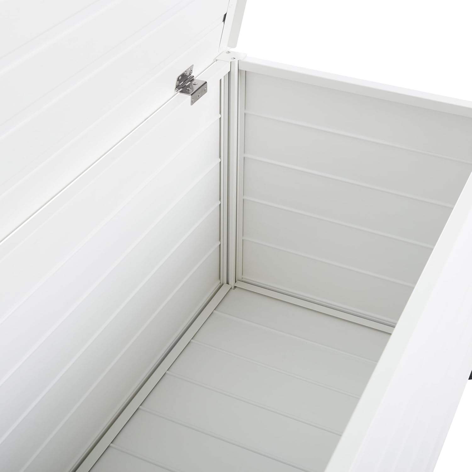 Beliani Arcón para exterior de aluminio mueble de almacenaje de jardín blanco 113 x 50 cm Campalto