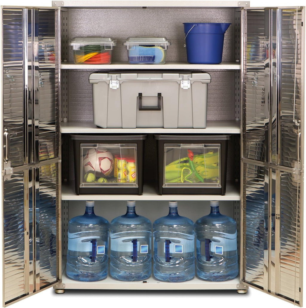 Seville Classics UHD16238 Mega armario , 121,9 x 60,9 x 182,9 cm, soporte de metal con revestimiento en polvo, gris