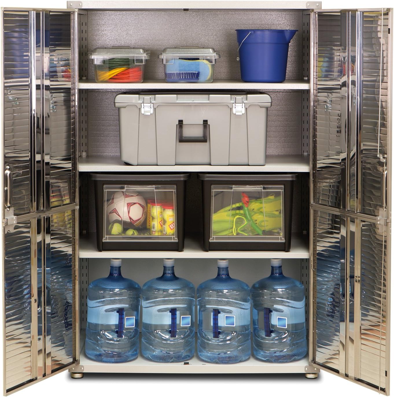 Seville Classics UHD16238 Mega armario , 121,9 x 60,9 x 182,9 cm, soporte de metal con revestimiento en polvo, gris