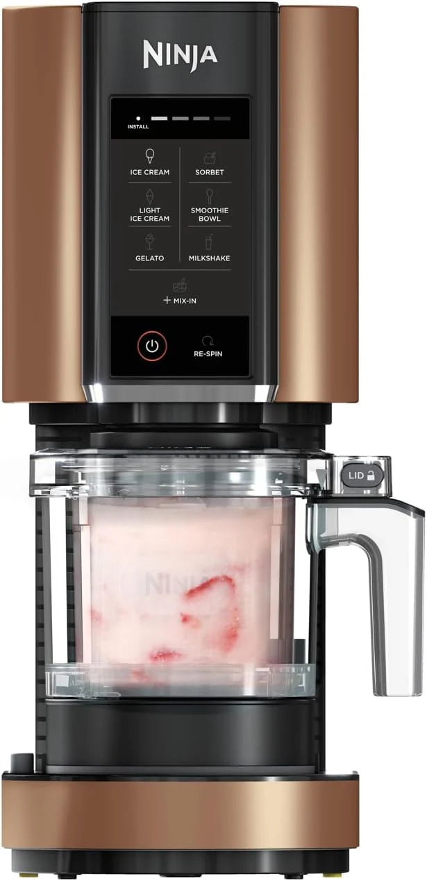 Ninja CREAMi Scoop & Swirl Ice Cream Maker and Ice Cream Yogurt Maker with 2 Tubs, 13 Functions, Makes Ice Cream, Creamy Ice Cream, Gelato, Sorbet, Smoothie and More, Bonus Option, Silver, NC701EU