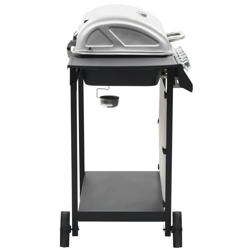 Barbacoa Portátil De Gas Con 6 Zonas Plateada Acero Inoxidable Vidaxl