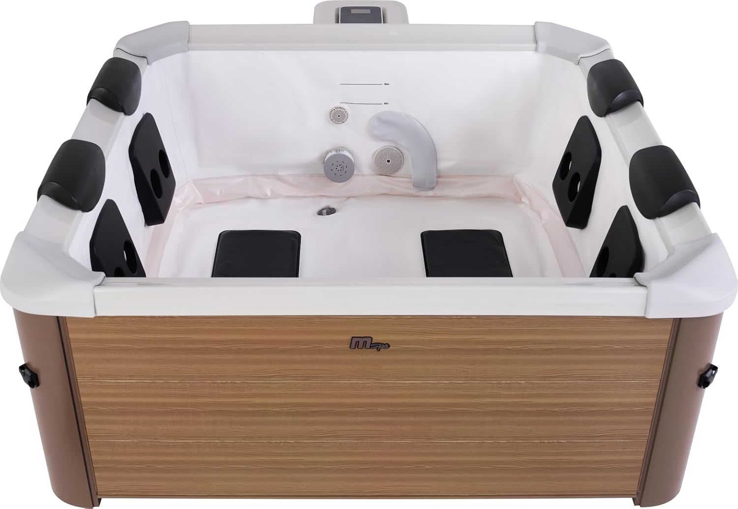 MSPA Whirlpool Oslo Amber – 160 x 160 x 65 cm – Whirlpool Hinchable para 6 Personas con 120 chorros de Masaje, 8 boquillas de hidromasaje, calefacción PTC, luz LED, desinfección de ozono y Cubierta