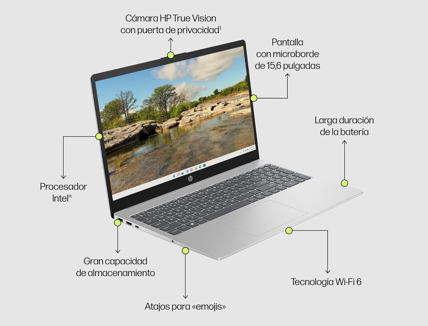 HP 15-fd0163ns- Ordenador portátil de 15.6" Full HD (Intel Core i5-1334U, 16GB RAM, 512GB SSD, Intel Iris Xe Graphics, Windows 11) Silver - Teclado QWERTY Español