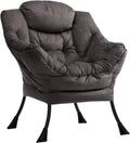 HollyHOME Poltrona, Relax Poltrona con Braccioli e Divano Pocket, Tessuto in Velluto, Leisure Sofa con Tessuto Moderno e Struttura in Acciaio, Blu Scuro
